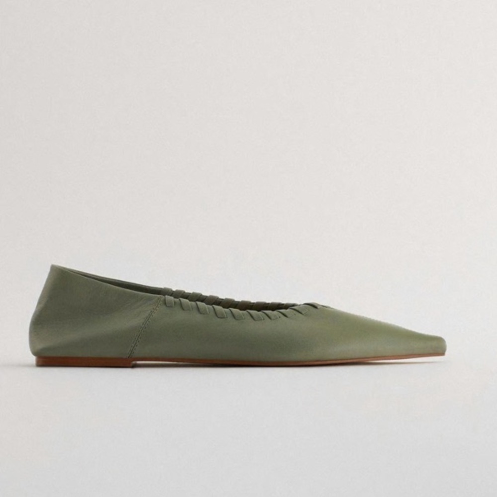 Zara Flat Soft Leather Shoes - Picture 4 of 14